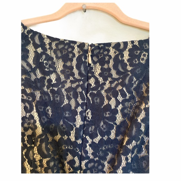 Eliza J Navy Quarter Sleeves Lace Cocktail Dress 2 - Picture 12 of 14